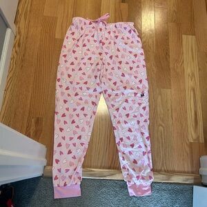 Pink Heart Pattern Pajama Pants